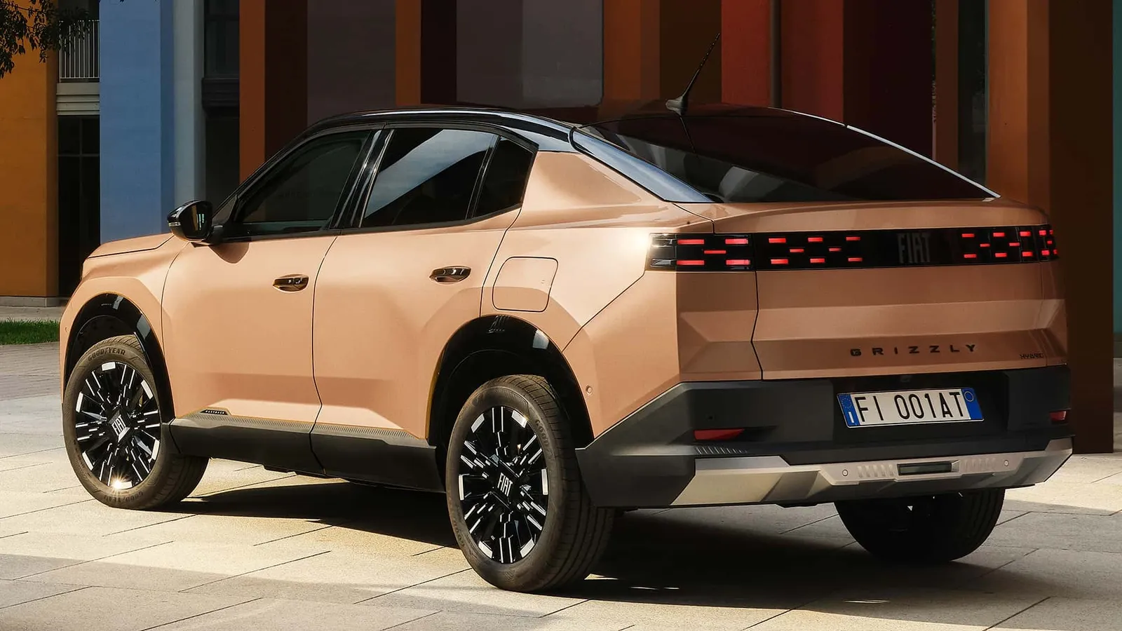 Fiat Grizzly Fastback cor de cobre visto de trás