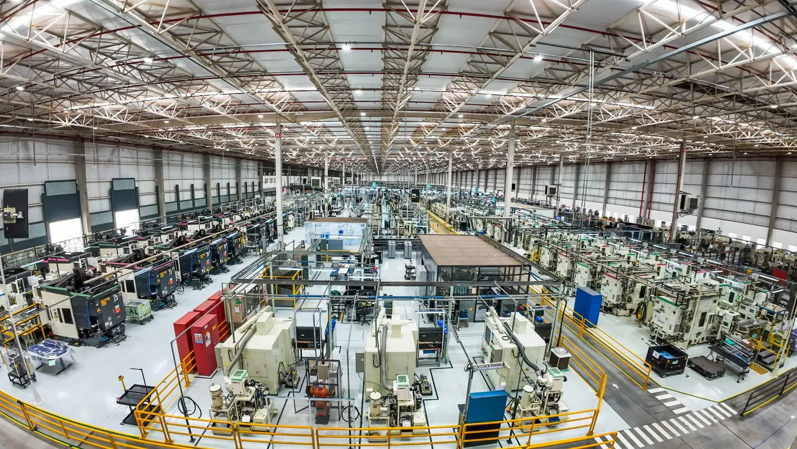 Vista geral de uma área de produção de motores da Toyota